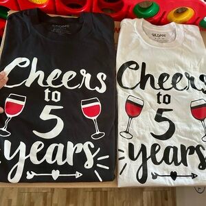 Gildan Cheers to 5 Years Tee - Black & White